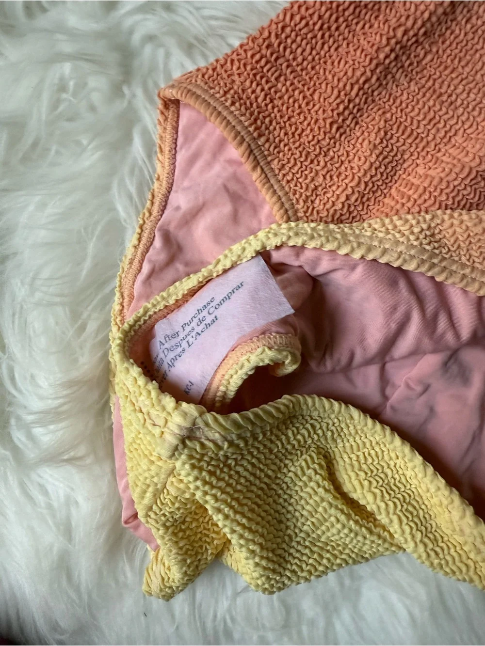 Good American Always Fits Ombre One Piece Swimsuit Peach S/M NWT High Cut
